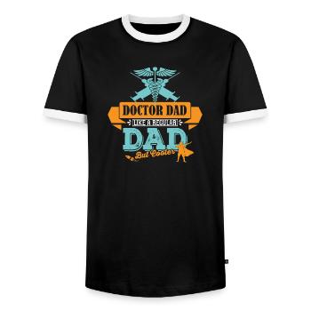 Arzt Vater Papa cooler - Männer Kontrast-T-Shirt - Schwarz/Weiß - Vorne - AI Model Female 172 light (172cm) & AI Model Male 178 light (178cm)