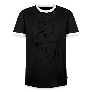 Hund baby süss - Männer Kontrast-T-Shirt - Schwarz/Weiß - Vorne - AI Model Female 172 light (172cm) & AI Model Male 178 light (178cm)