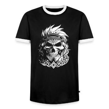 Viking - T-shirt contrasté Homme - noir/blanc - Devant - AI Model Female 172 light (172cm) & AI Model Male 178 light (178cm)