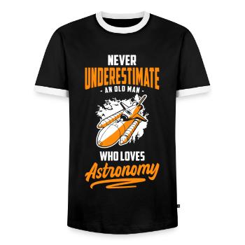 Stars Planet Voyage dans l’espace - T-shirt contrasté Homme - noir/blanc - Devant - AI Model Female 172 light (172cm) & AI Model Male 178 light (178cm)