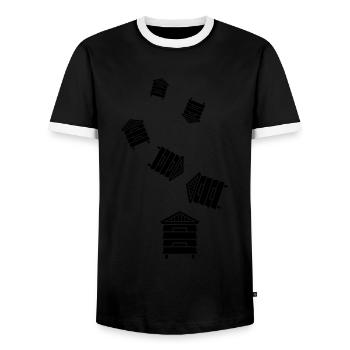 Apiculteur - T-shirt contrasté Homme - noir/blanc - Devant - AI Model Female 172 light (172cm) & AI Model Male 178 light (178cm)