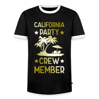 Équipe de fête californienne - T-shirt contrasté Homme - noir/blanc - Devant - AI Model Female 172 light (172cm) & AI Model Male 178 light (178cm)