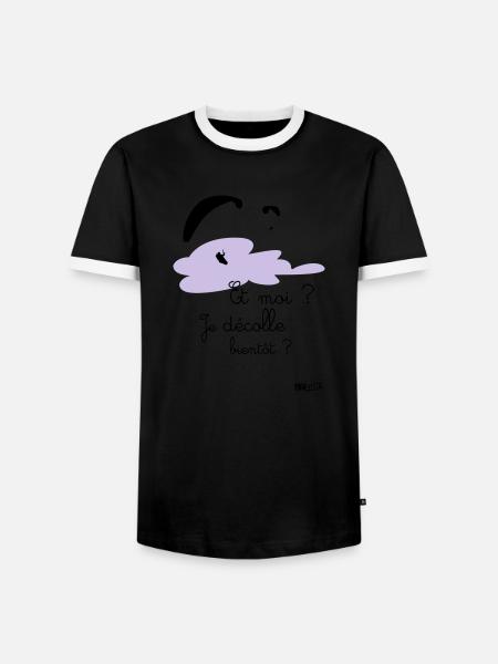 Body décolle bientot rose - T-shirt contrasté Homme - noir/blanc