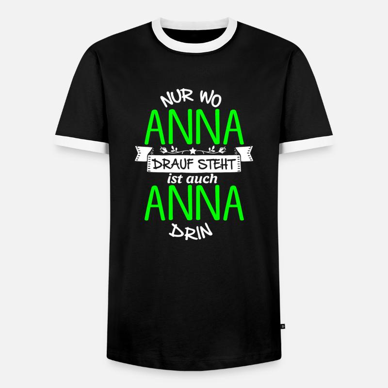 ANNA die Echte - Männer Kontrast-T-Shirt - Schwarz/Weiß