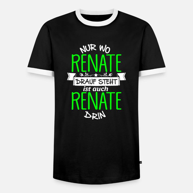 RENATE die Echte - Männer Kontrast-T-Shirt - Schwarz/Weiß