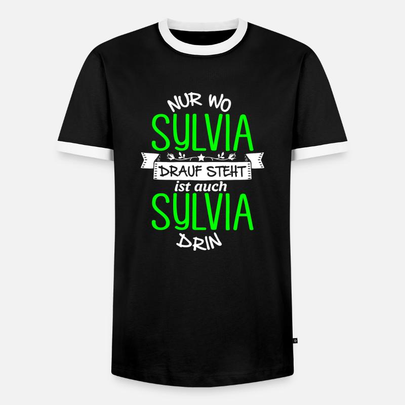 SYLVIA die Echte - Männer Kontrast-T-Shirt - Schwarz/Weiß