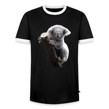 Koala - Männer Kontrast-T-Shirt - Schwarz/Weiß - Vorne - AI Model Female 172 light (172cm) & AI Model Male 178 light (178cm)