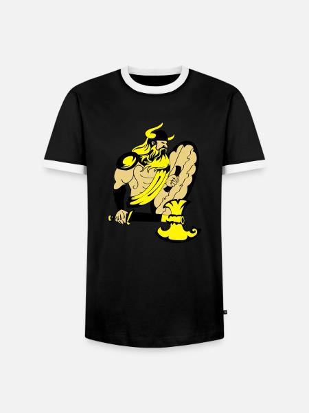 wikinger - T-shirt contrasté Homme - noir/blanc