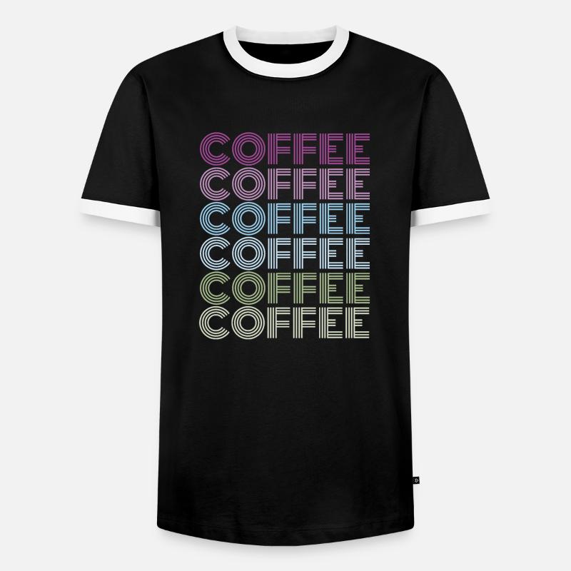 coffee kaffee - Männer Kontrast-T-Shirt - Schwarz/Weiß