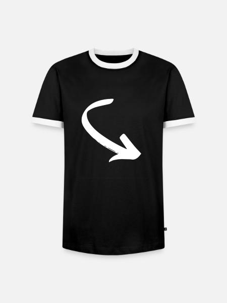 Weiss Pinselbogen Pfeil - Männer Kontrast-T-Shirt - Schwarz/Weiß