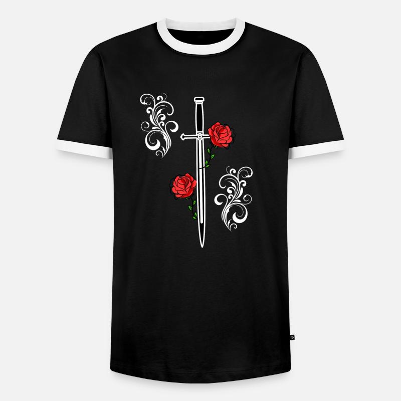 Gothic Sword - Men's Ringer Shirt - black/white