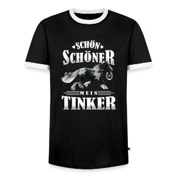 Schön Schöner Mein Tinker - Männer Kontrast-T-Shirt - Schwarz/Weiß - Vorne - AI Model Female 172 light (172cm) & AI Model Male 178 light (178cm)