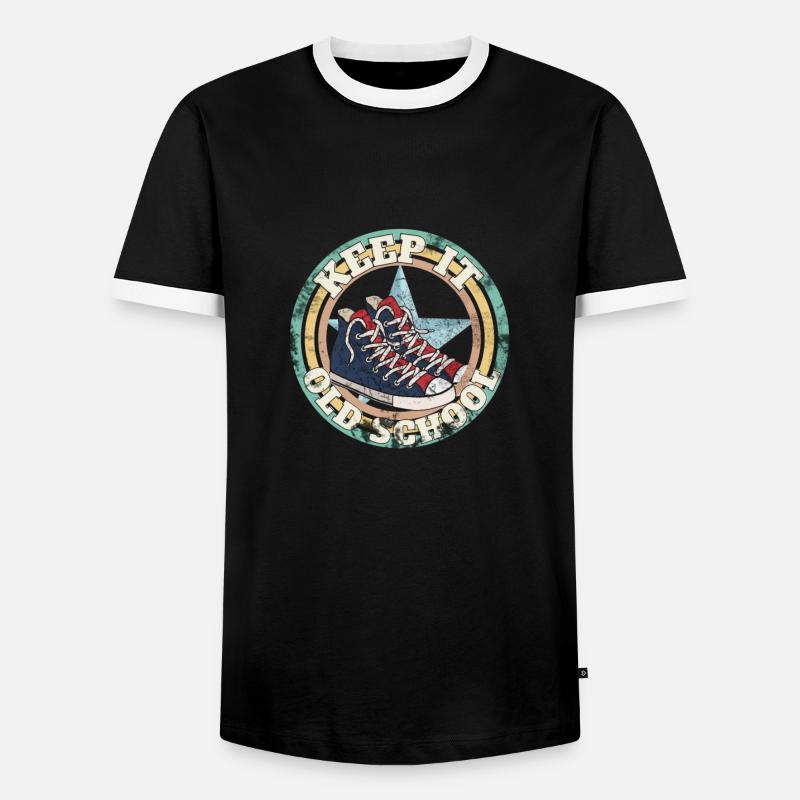 keep it old school - Männer Kontrast-T-Shirt - Schwarz/Weiß
