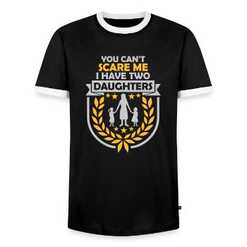J’ai deux filles - T-shirt contrasté Homme - noir/blanc - Devant - AI Model Female 172 light (172cm) & AI Model Male 178 light (178cm)