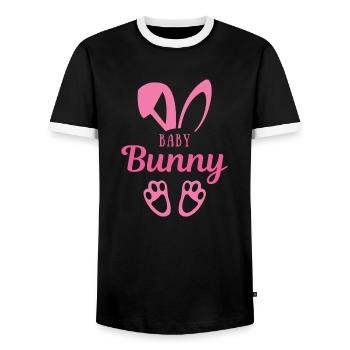 Baby Rabbit - Men's Ringer Shirt - black/white - Front - AI Model Female 172 light (172cm) & AI Model Male 178 light (178cm)