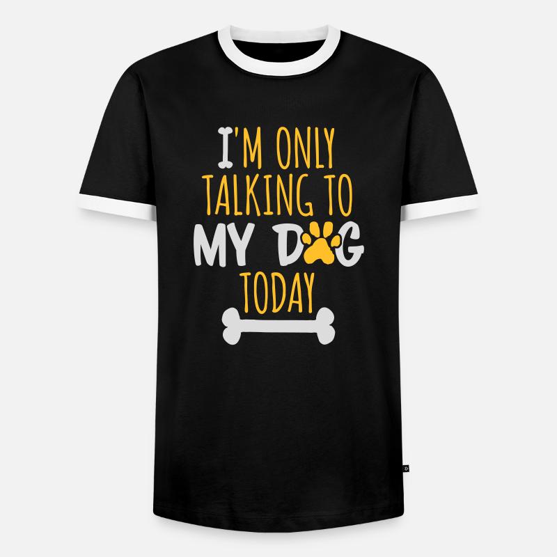 only talking to dog - Männer Kontrast-T-Shirt - Schwarz/Weiß
