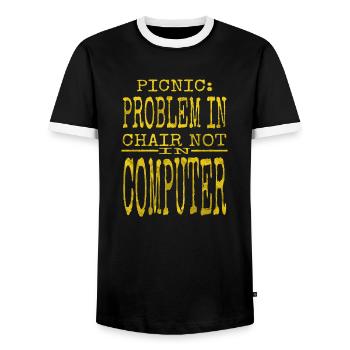 Hacking Computer Codes Programming Funny Quote - Men's Ringer Shirt - black/white - Front - AI Model Female 172 light (172cm) & AI Model Male 178 light (178cm)