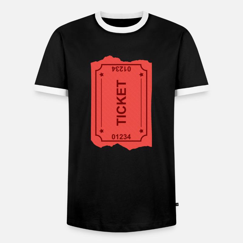 Ticket - Männer Kontrast-T-Shirt - Schwarz/Weiß