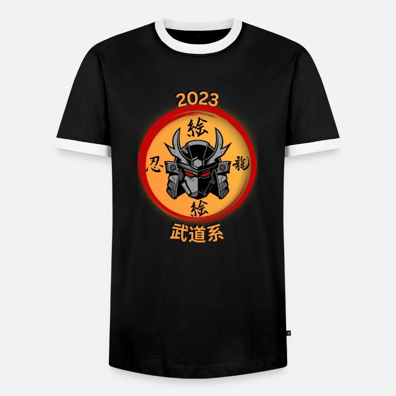 Futuristic Samurai #3 - Männer Kontrast-T-Shirt - Schwarz/Weiß