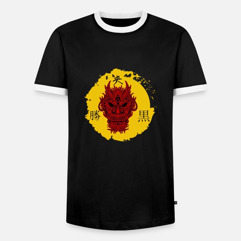 (D)evil Dragon - Männer Kontrast-T-Shirt - Schwarz/Weiß