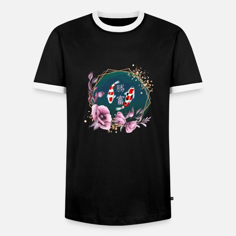 Koi_Harmony2 - Men's Ringer Shirt - black/white