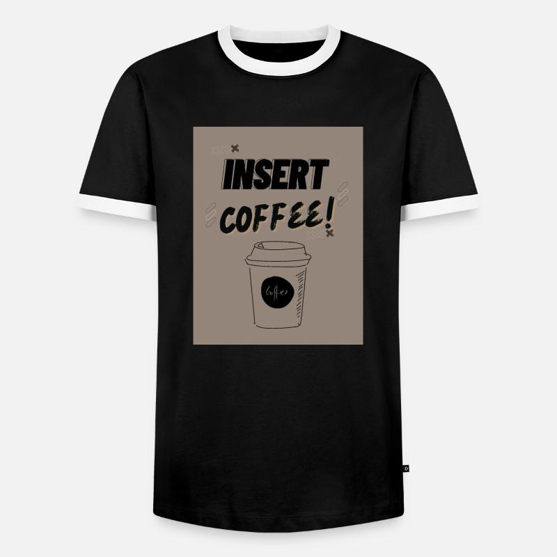 Insert Coffee LSHSBB - Männer Kontrast-T-Shirt - Schwarz/Weiß