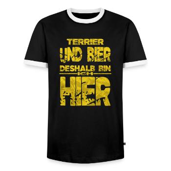 geburtstagsgeschenk schäferhund beruf vergolder - Männer Kontrast-T-Shirt - Schwarz/Weiß - Vorne - AI Model Female 172 light (172cm) & AI Model Male 178 light (178cm)