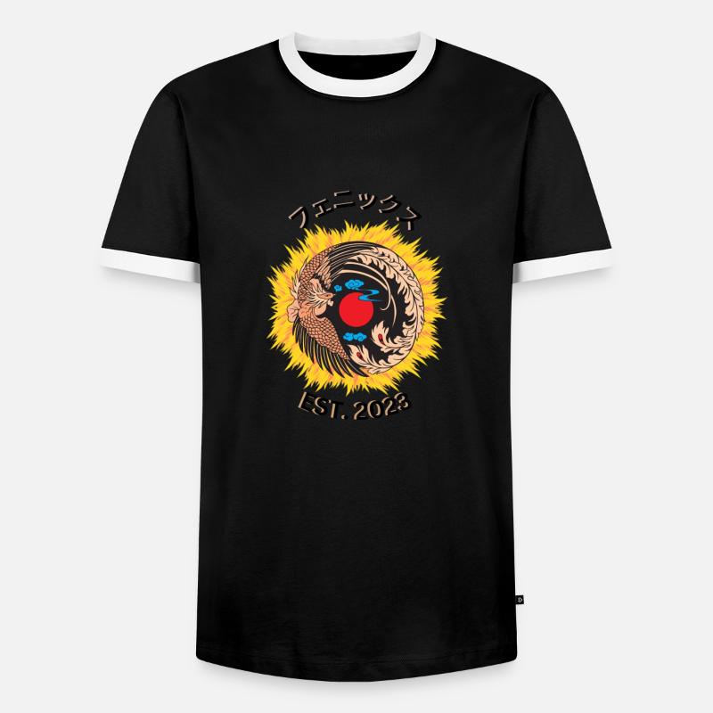 Fire Phoenix - Männer Kontrast-T-Shirt - Schwarz/Weiß