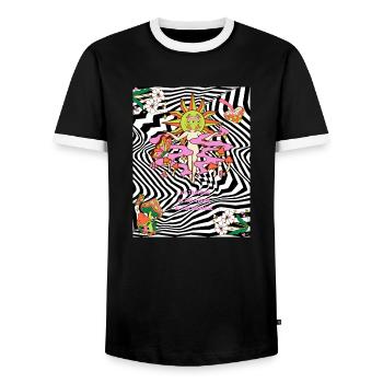 Psychedelic trip - Men's Ringer Shirt - black/white - Front - AI Model Female 172 light (172cm) & AI Model Male 178 light (178cm)