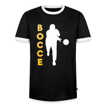 Bocce Bocci Colorful Balls Player I Gift - Men's Ringer Shirt - black/white - Front - AI Model Female 172 light (172cm) & AI Model Male 178 light (178cm)
