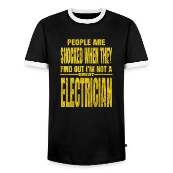 Prise électronique présente Prop Bday Fun - T-shirt contrasté Homme - noir/blanc - Devant - AI Model Female 172 light (172cm) & AI Model Male 178 light (178cm)