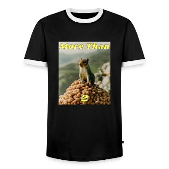 Plus de 2 - T-shirt contrasté Homme - noir/blanc - Devant - AI Model Female 172 light (172cm) & AI Model Male 178 light (178cm)