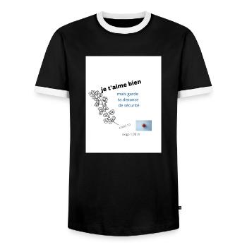 god's healing - T-shirt contrasté Homme - noir/blanc - Devant - AI Model Female 172 light (172cm) & AI Model Male 178 light (178cm)