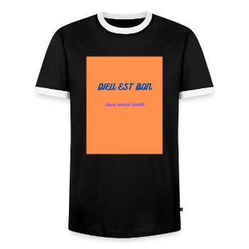 le créateur - T-shirt contrasté Homme - noir/blanc - Devant - AI Model Female 172 light (172cm) & AI Model Male 178 light (178cm)