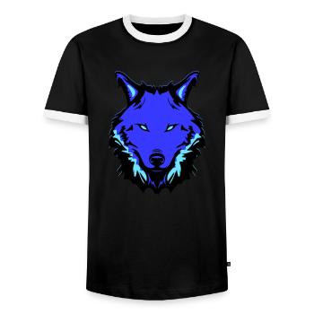 wolf - Männer Kontrast-T-Shirt - Schwarz/Weiß - Vorne - AI Model Female 172 light (172cm) & AI Model Male 178 light (178cm)