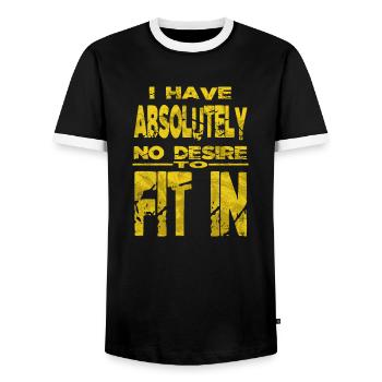 books and cats quote lover funny present idea - Men's Ringer Shirt - black/white - Front - AI Model Female 172 light (172cm) & AI Model Male 178 light (178cm)