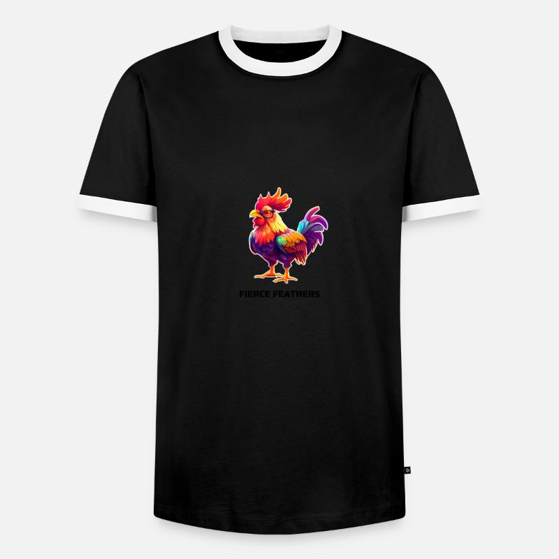 FIERCE FEATHERS - Männer Kontrast-T-Shirt - Schwarz/Weiß