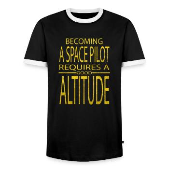 funny sayings astronomy lovers astronomy gifts - Men's Ringer Shirt - black/white - Front - AI Model Female 172 light (172cm) & AI Model Male 178 light (178cm)