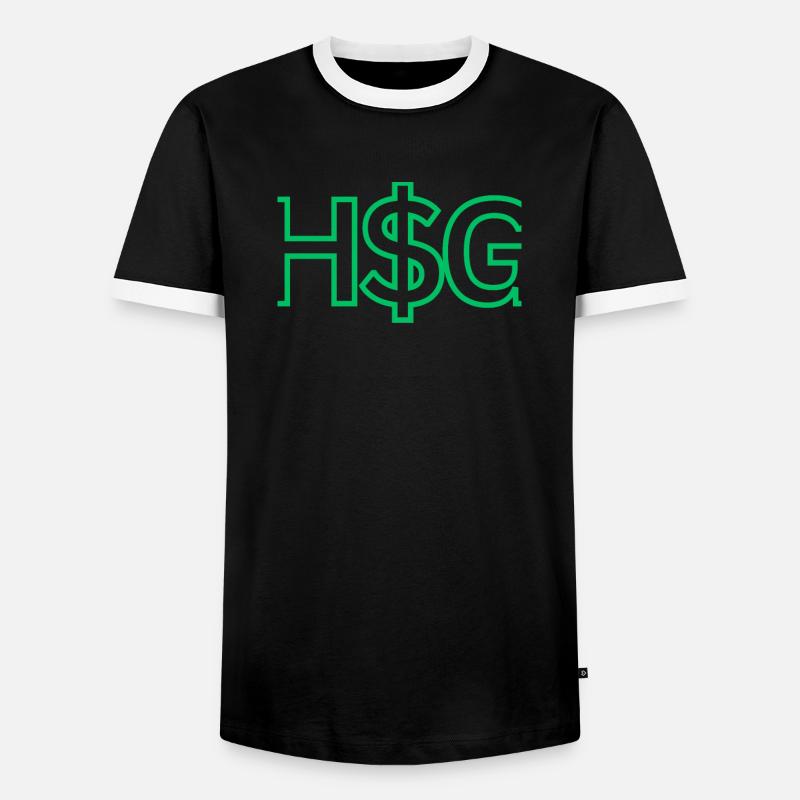 HSG2 - H$G - Männer Kontrast-T-Shirt - Schwarz/Weiß