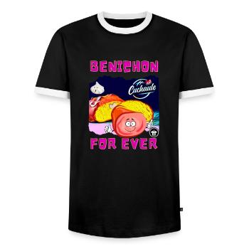 Bénichon For Ever von Ça Glâne Pour Moi - Männer Kontrast-T-Shirt - Schwarz/Weiß - Vorne - AI Model Female 172 light (172cm) & AI Model Male 178 light (178cm)