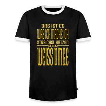 Chat de mer Drôle Vervet singe amour mammifère humour - T-shirt contrasté Homme - noir/blanc - Devant - AI Model Female 172 light (172cm) & AI Model Male 178 light (178cm)