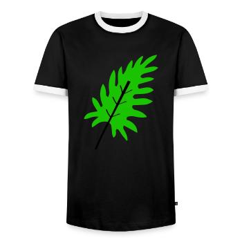 Fiche 2 - T-shirt contrasté Homme - noir/blanc - Devant - AI Model Female 172 light (172cm) & AI Model Male 178 light (178cm)