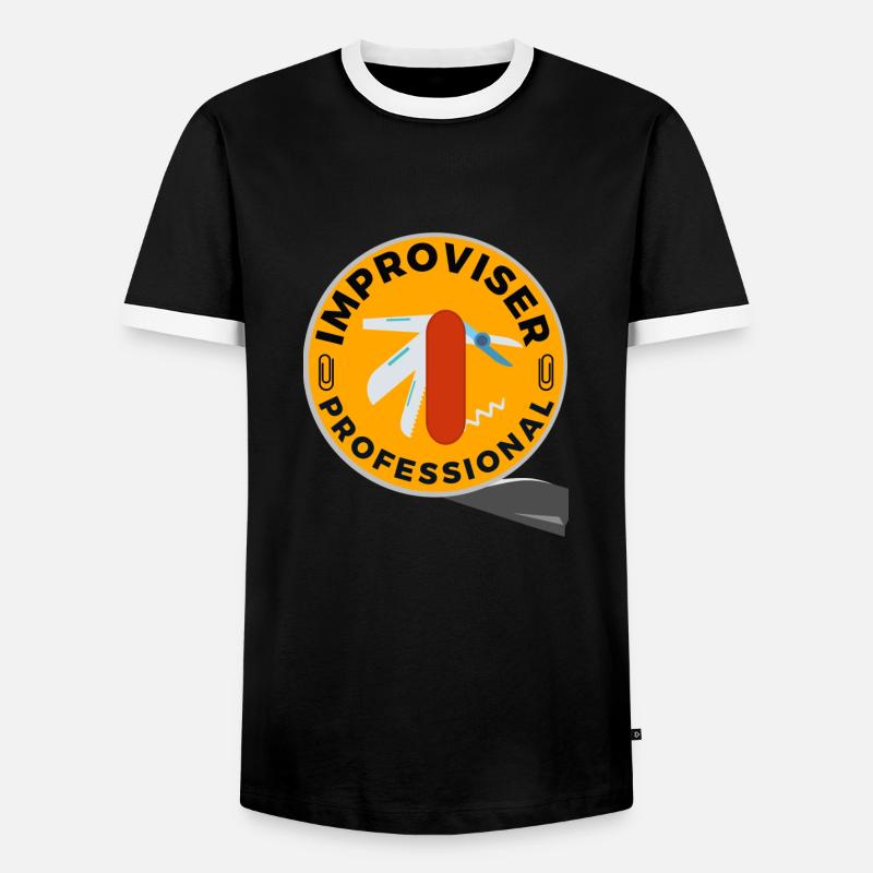 Improvisator Profi - Männer Kontrast-T-Shirt - Schwarz/Weiß