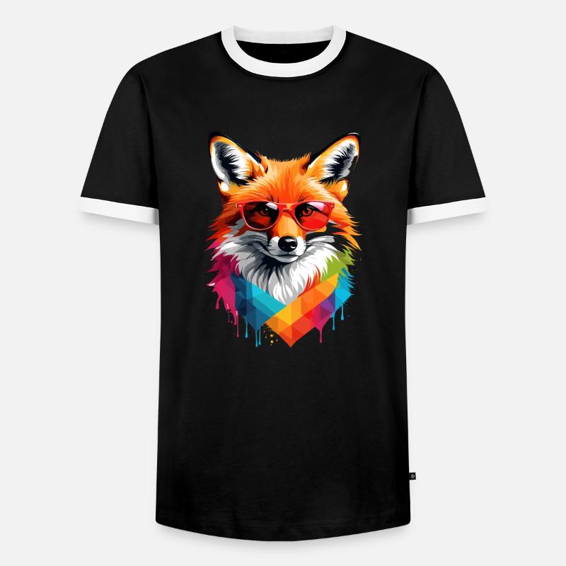 Red Fox - Men's Ringer Shirt - black/white