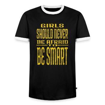female abortion rights awesome feminine - Männer Kontrast-T-Shirt - Schwarz/Weiß - Vorne - AI Model Female 172 light (172cm) & AI Model Male 178 light (178cm)