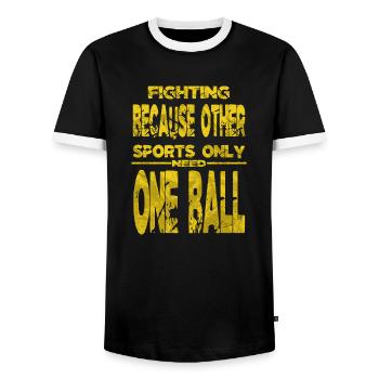 hobbyists grabbling birthday present idea sports - Männer Kontrast-T-Shirt - Schwarz/Weiß - Vorne - AI Model Female 172 light (172cm) & AI Model Male 178 light (178cm)