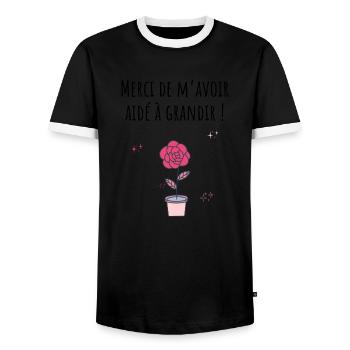 Merci de m’avoir aidé à grandir -cadeau nounou - T-shirt contrasté Homme - noir/blanc - Devant - AI Model Female 172 light (172cm) & AI Model Male 178 light (178cm)