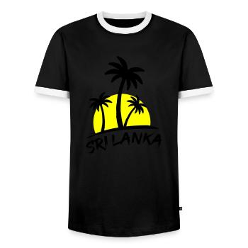 Sri Lanka - T-shirt contrasté Homme - noir/blanc - Devant - AI Model Female 172 light (172cm) & AI Model Male 178 light (178cm)