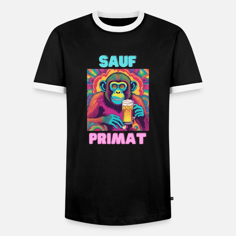 Drinking Primate - Men's Ringer Shirt - black/white