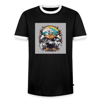 Punk - Männer Kontrast-T-Shirt - Schwarz/Weiß - Vorne - AI Model Female 172 light (172cm) & AI Model Male 178 light (178cm)